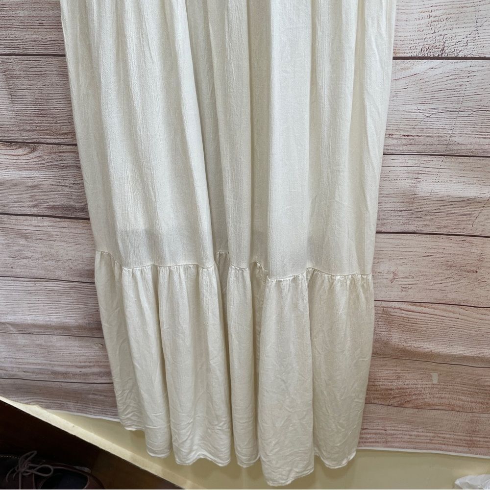 AMERICAN EAGLE CROCHET LACE BOHO COTTAGECORE MAXI DRESS IN CREAM - Picture 4 of 12